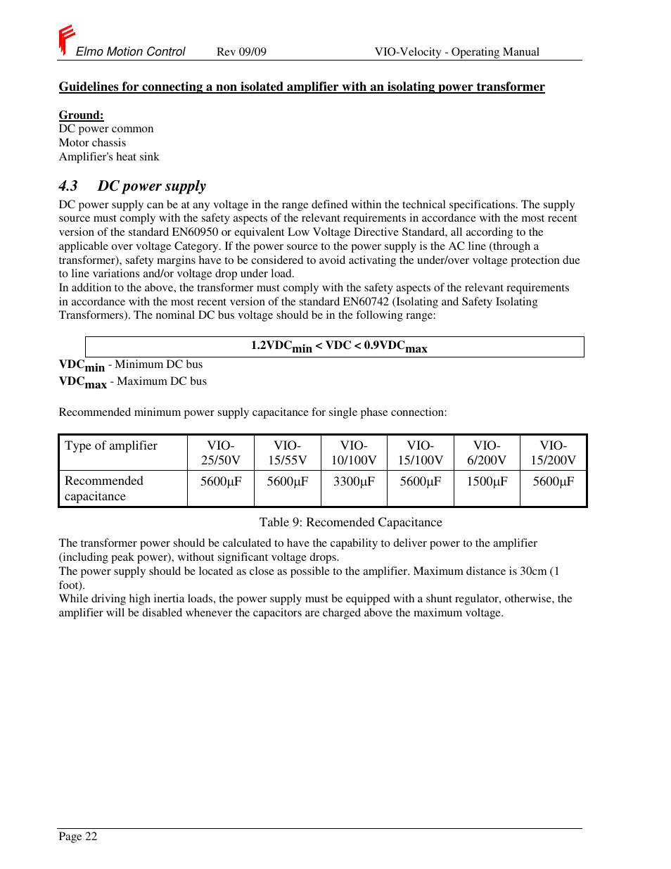 ElmoMC SimplIQ Analog Servo Amplifiers-Violin Operating Manual User Manual | Page 26 / 35