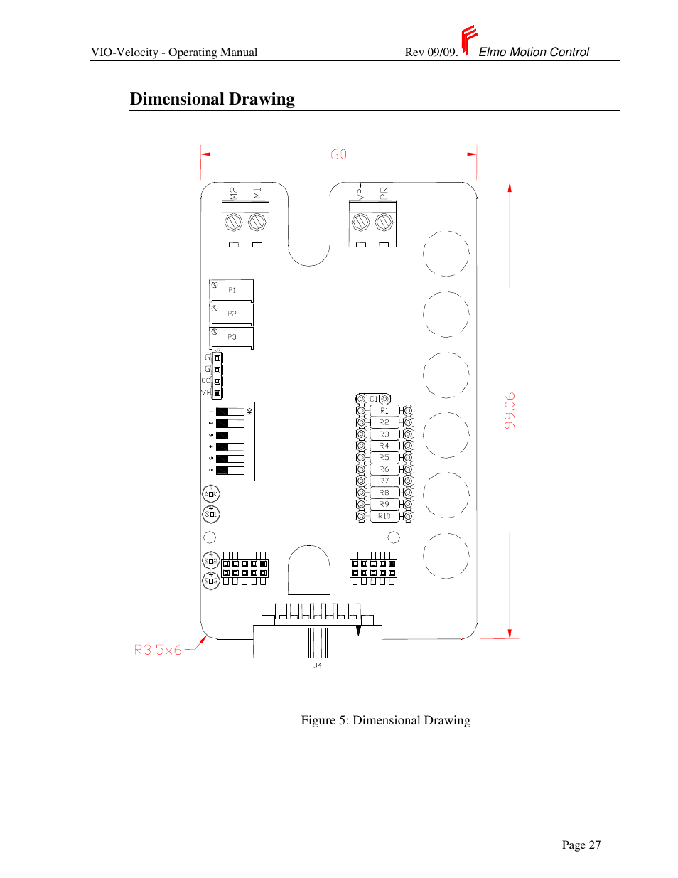 Dimensional drawing | ElmoMC SimplIQ Analog Servo Amplifiers-Violin Operating Manual User Manual | Page 31 / 35