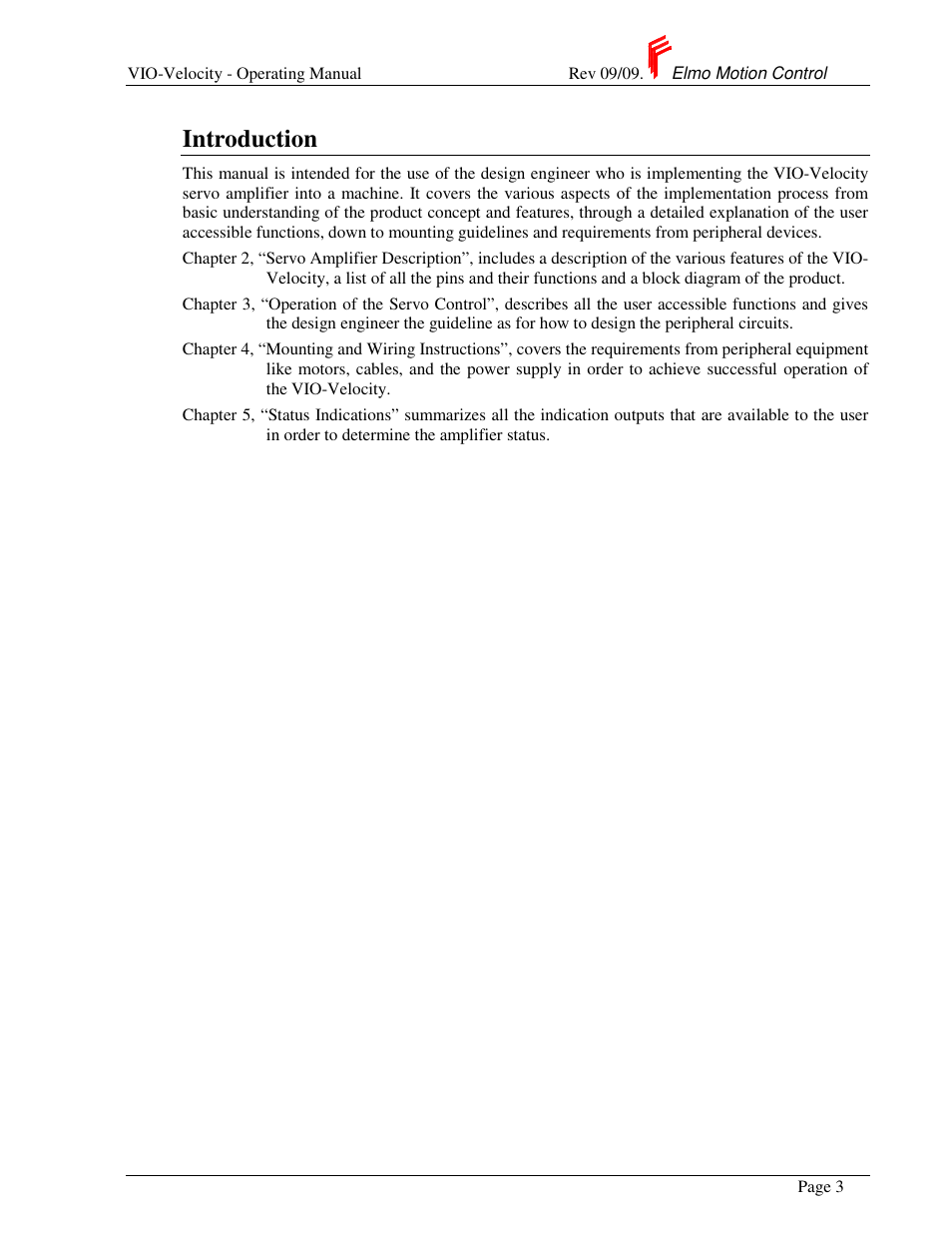Introduction | ElmoMC SimplIQ Analog Servo Amplifiers-Violin Operating Manual User Manual | Page 7 / 35