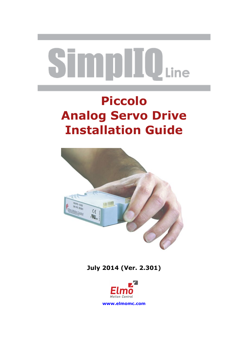 ElmoMC SimplIQ Analog Servo Amplifiers-Piccolo Installation User Manual | 32 pages