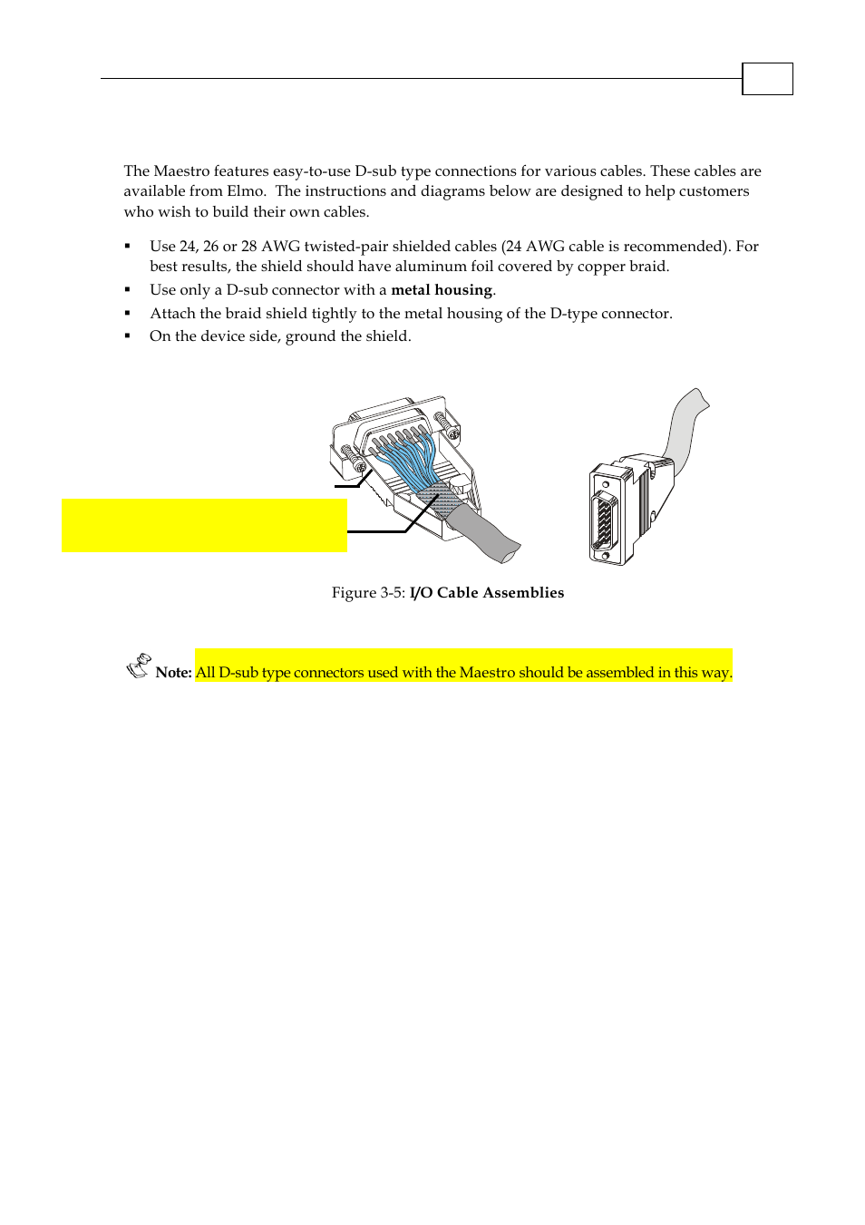 5 d-sub cable assemblies | ElmoMC Multi-Axis Motion Controller-Maestro Installation Guide User Manual | Page 20 / 46