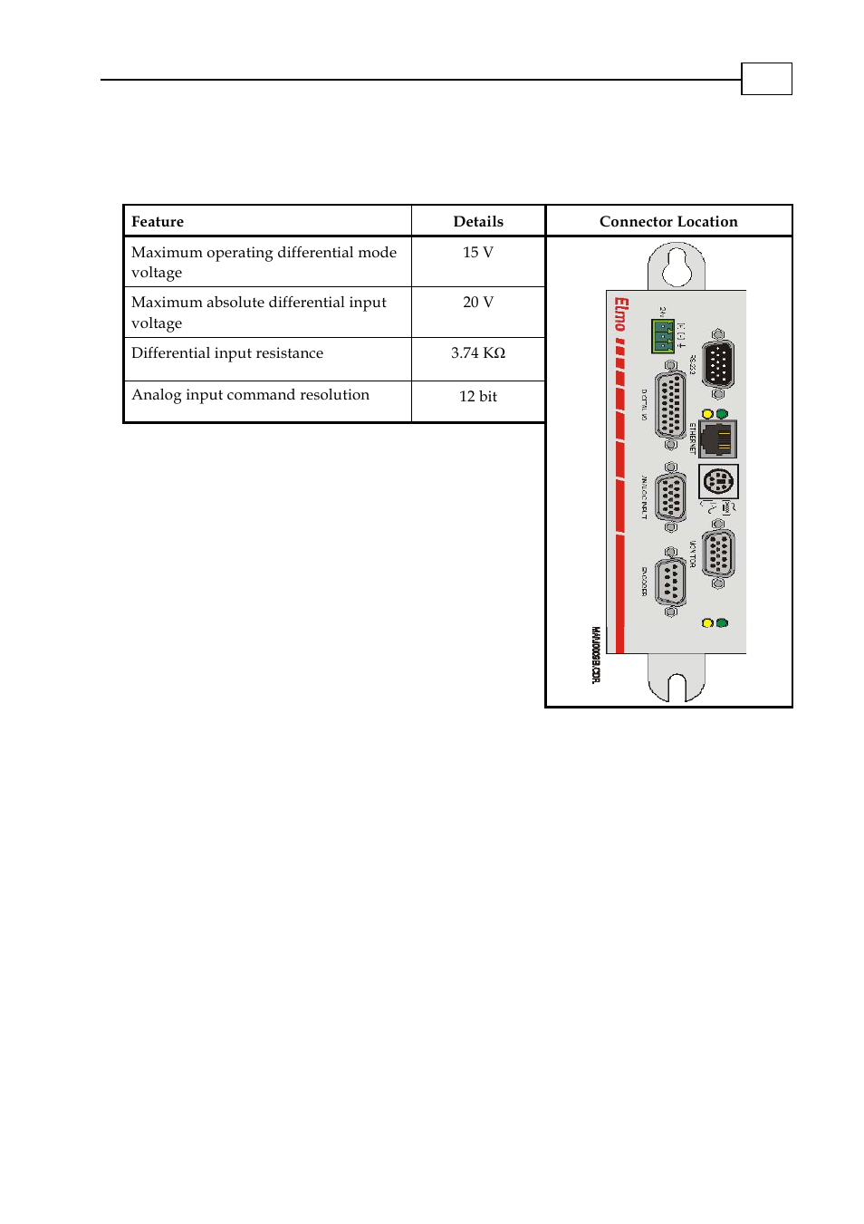 A.6.3 analog input (j7) | ElmoMC Multi-Axis Motion Controller-Maestro Installation Guide User Manual | Page 43 / 46