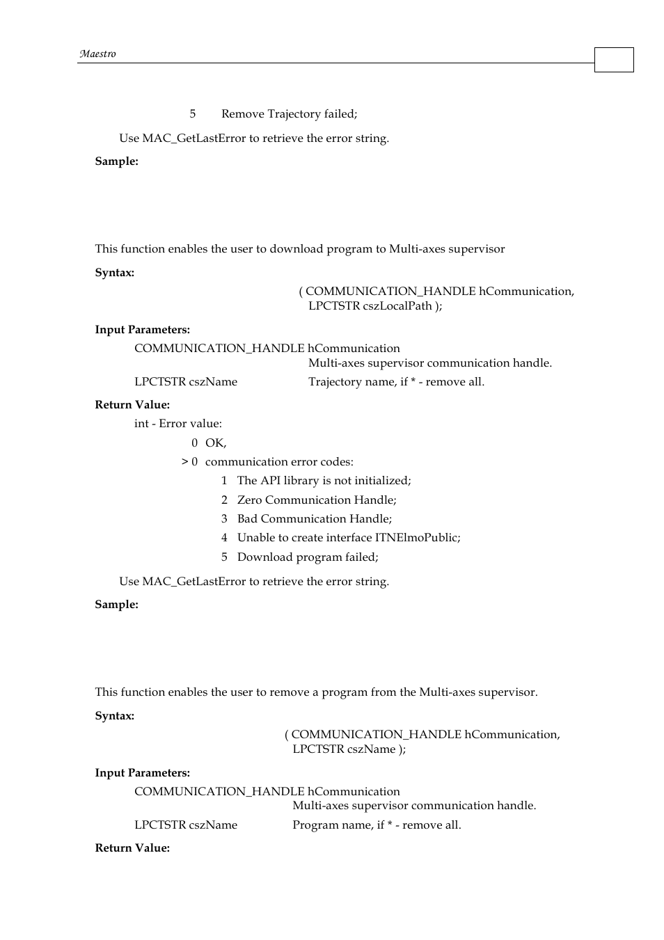 15 mac_downloadprogram, 16 mac_removeprogram | ElmoMC Multi-Axis Motion Controller-Maestro User Manual | Page 119 / 313