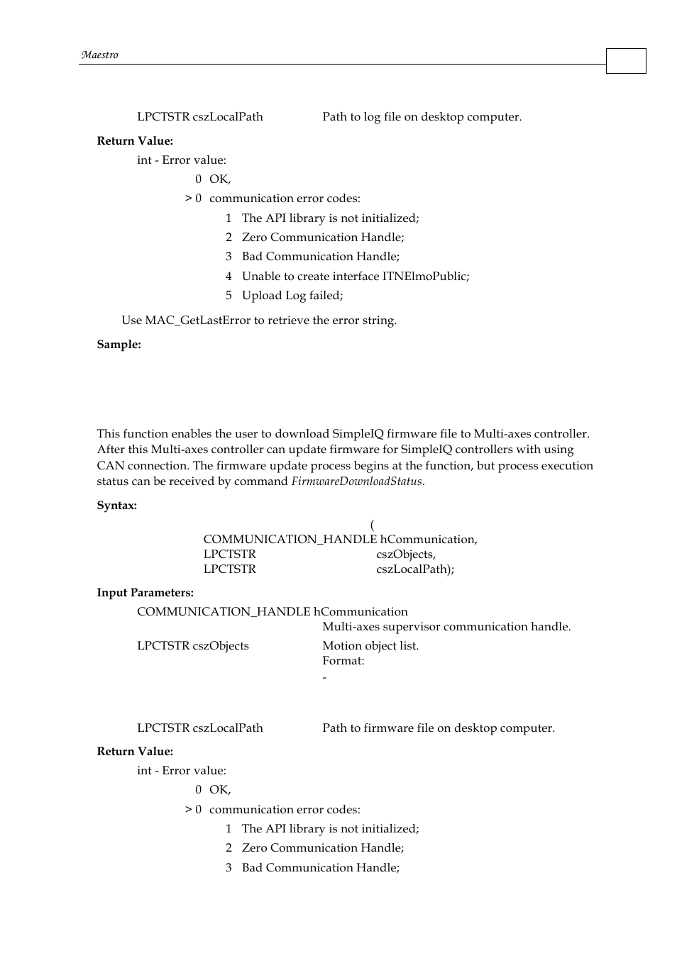 20 mac_downloadsimpleiqfirmware | ElmoMC Multi-Axis Motion Controller-Maestro User Manual | Page 122 / 313