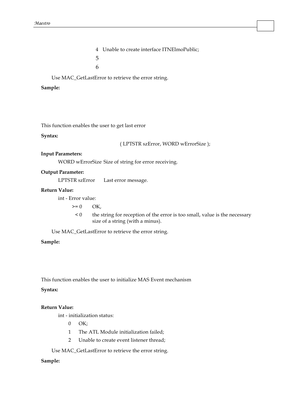 21 mac_getlasterror, 22 mac_initevents | ElmoMC Multi-Axis Motion Controller-Maestro User Manual | Page 123 / 313