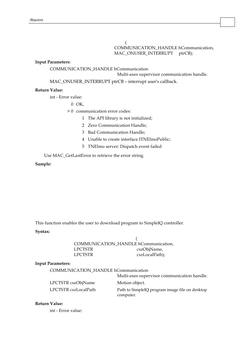 26 mac_downloadsimpleiqprogram | ElmoMC Multi-Axis Motion Controller-Maestro User Manual | Page 125 / 313