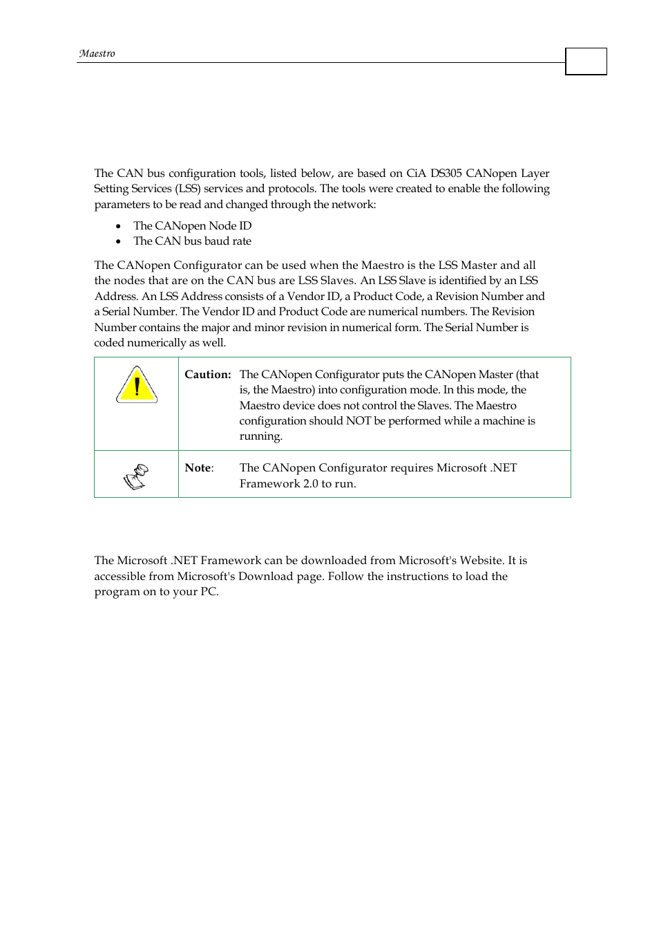 Chapter 9: the canopen configurator, 1 microsoft .net framework installation notes | ElmoMC Multi-Axis Motion Controller-Maestro User Manual | Page 135 / 313