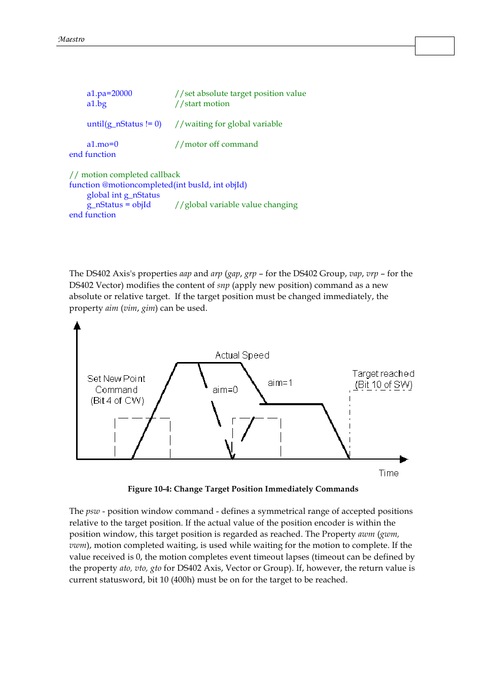 2 profile position mode commands description | ElmoMC Multi-Axis Motion Controller-Maestro User Manual | Page 161 / 313