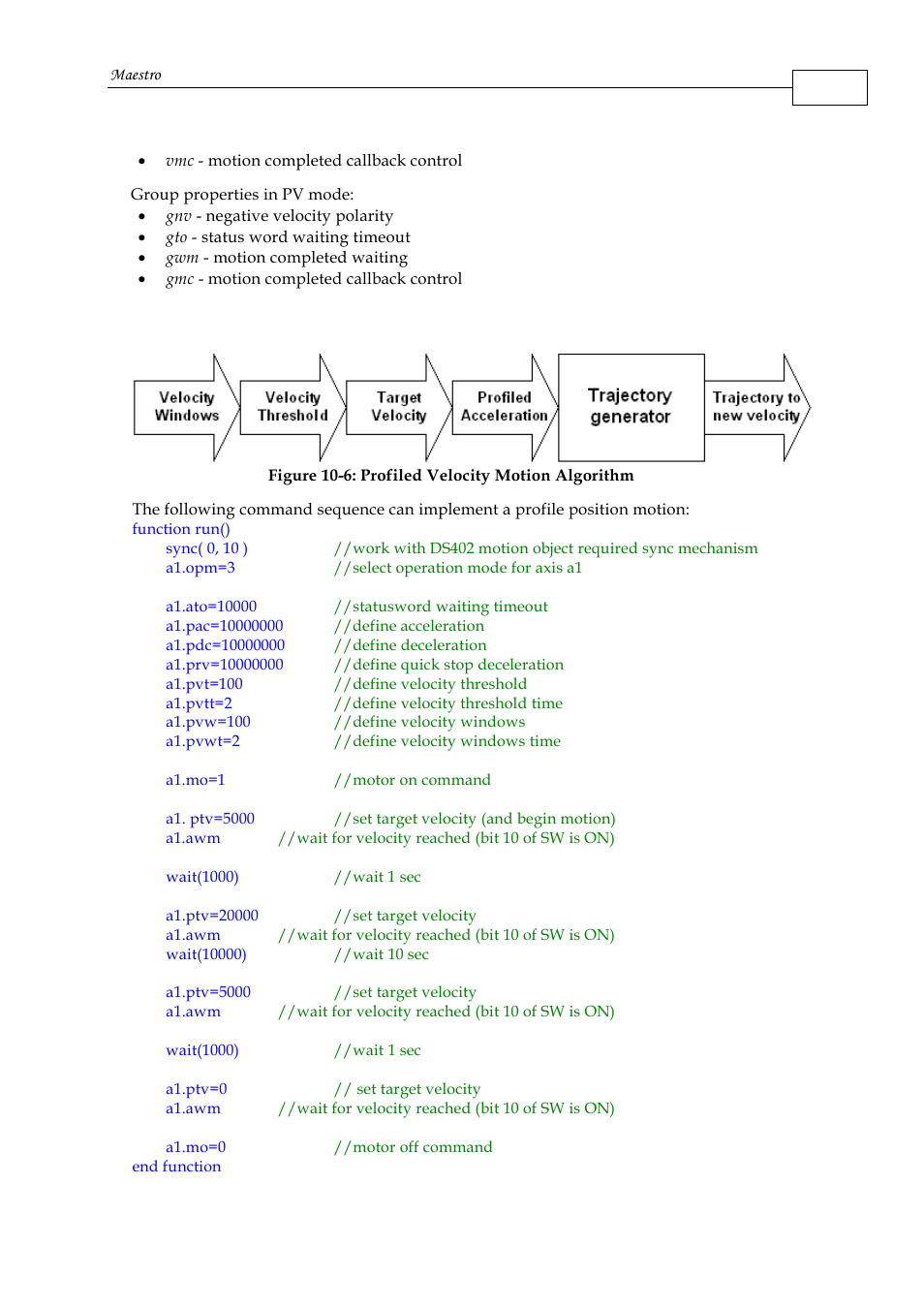 2 profile velocity commands | ElmoMC Multi-Axis Motion Controller-Maestro User Manual | Page 166 / 313