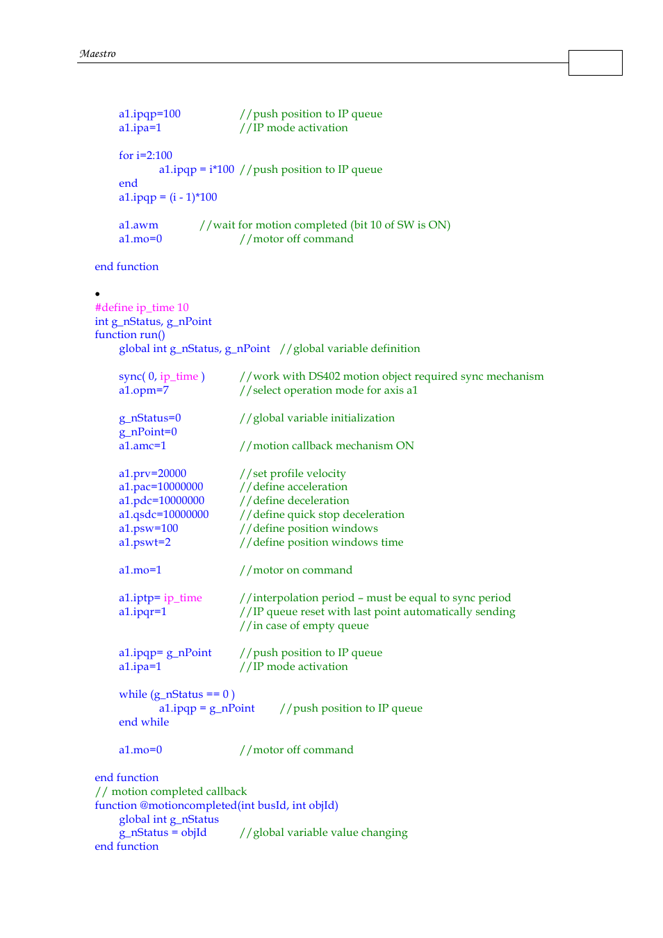 ElmoMC Multi-Axis Motion Controller-Maestro User Manual | Page 174 / 313