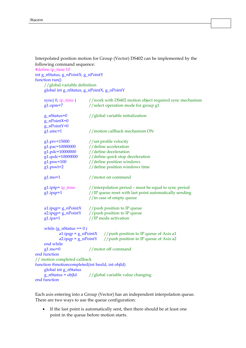 ElmoMC Multi-Axis Motion Controller-Maestro User Manual | Page 180 / 313