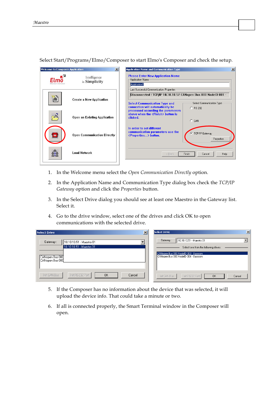 3 choosing the host through the composer | ElmoMC Multi-Axis Motion Controller-Maestro User Manual | Page 19 / 313