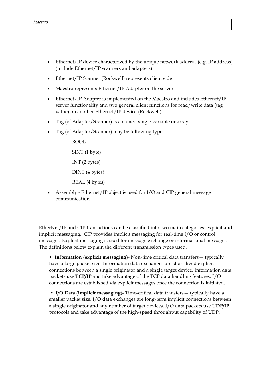1 terms and abbreviations, 2 types of ethernet/ip messages | ElmoMC Multi-Axis Motion Controller-Maestro User Manual | Page 204 / 313