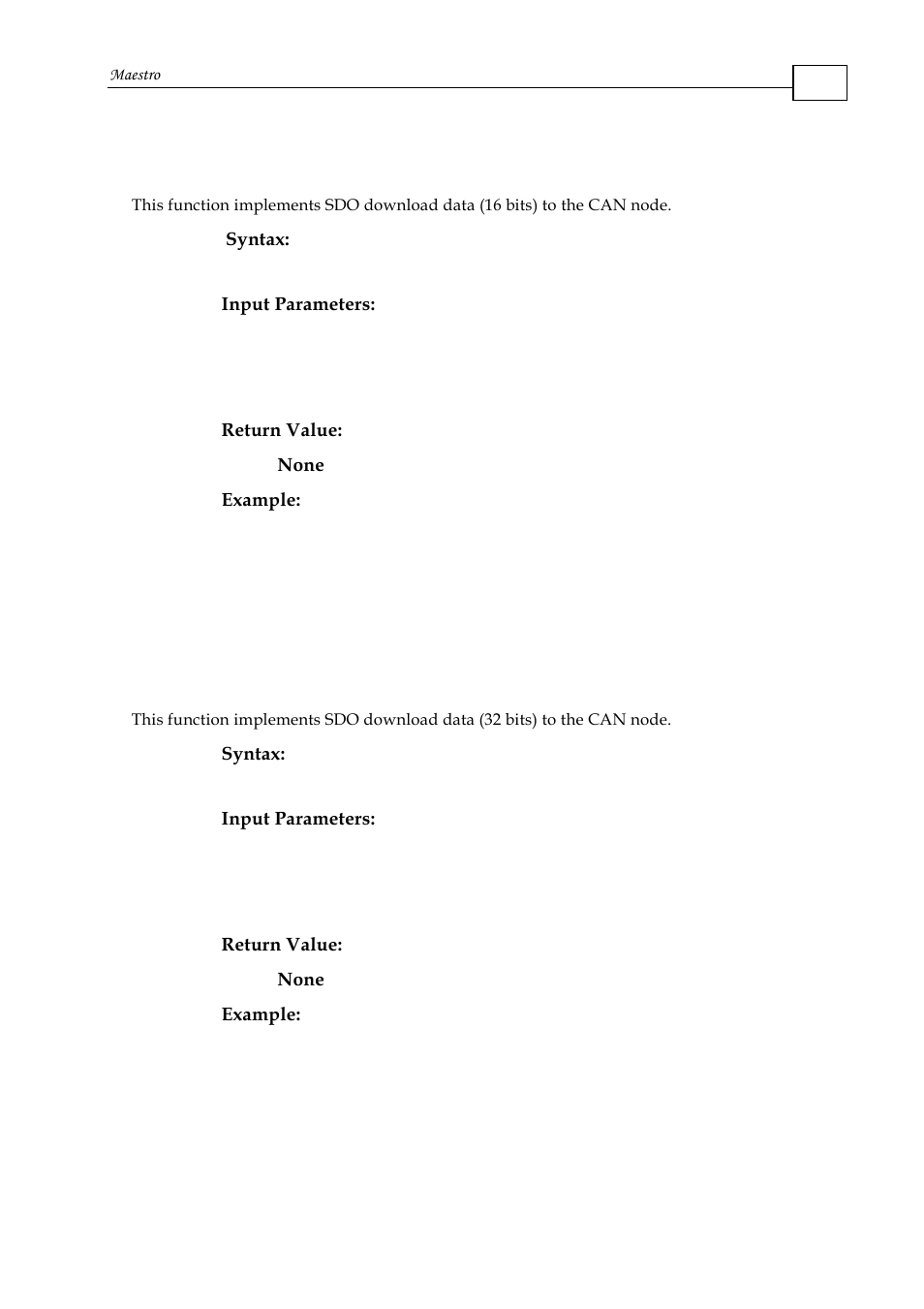 8 download sdo - 16 bit, 9 download sdo - 32 bit, Download sdo - 16 bit | Download sdo - 32 bit | ElmoMC Multi-Axis Motion Controller-Maestro User Manual | Page 245 / 313