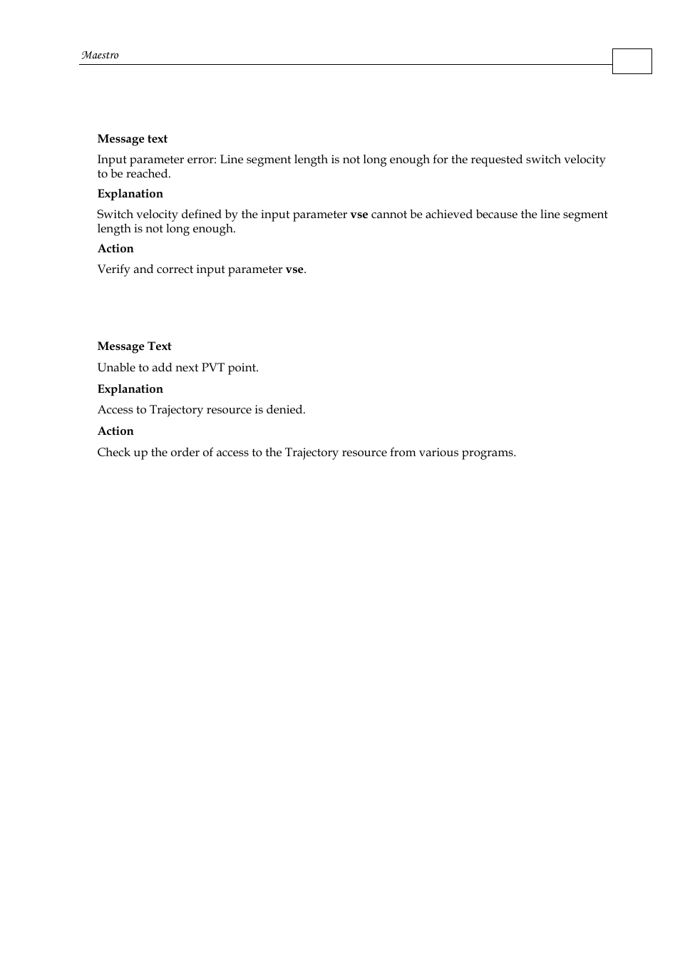 D.5.3.12 error 0202 0113, D.5.3.13 error 0016 | ElmoMC Multi-Axis Motion Controller-Maestro User Manual | Page 313 / 313