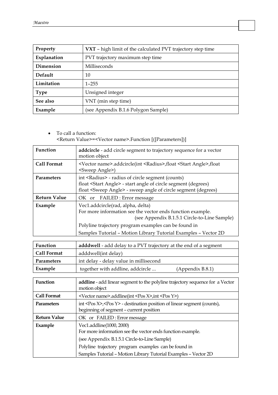 3 vector 2d functions | ElmoMC Multi-Axis Motion Controller-Maestro User Manual | Page 43 / 313