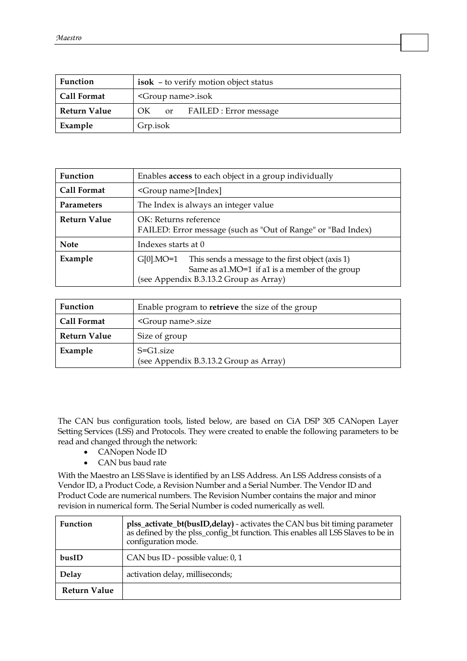 4 group arrays, 5 can bus configuration tools (for dsp 305support) | ElmoMC Multi-Axis Motion Controller-Maestro User Manual | Page 56 / 313