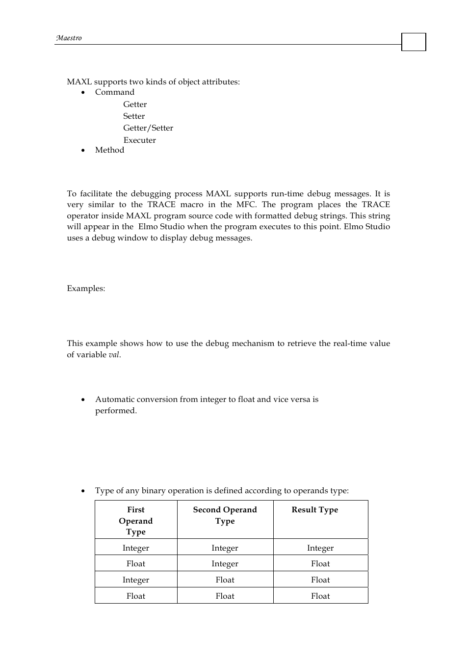 3 debug string, 3 standard conversions, Fundamental types | Are built, Object types | ElmoMC Multi-Axis Motion Controller-Maestro User Manual | Page 74 / 313