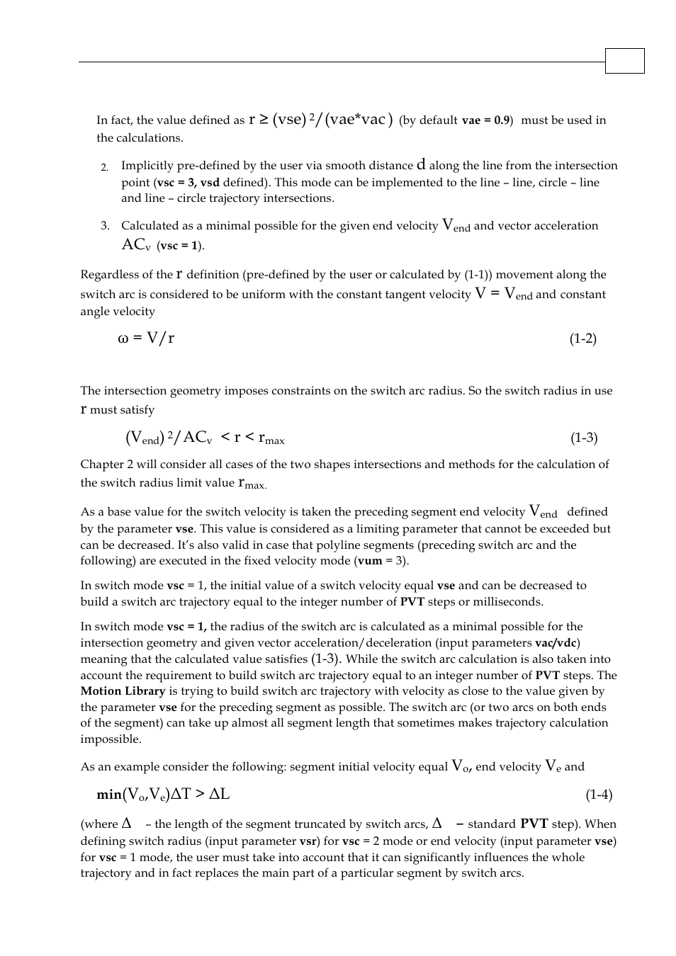 R ≥ (vse), Vae*vac, V = v | Ω = v/r, R < r, Δt > δl | ElmoMC Multi-Axis Motion Controller-Maestro Motion Control User Manual | Page 20 / 72