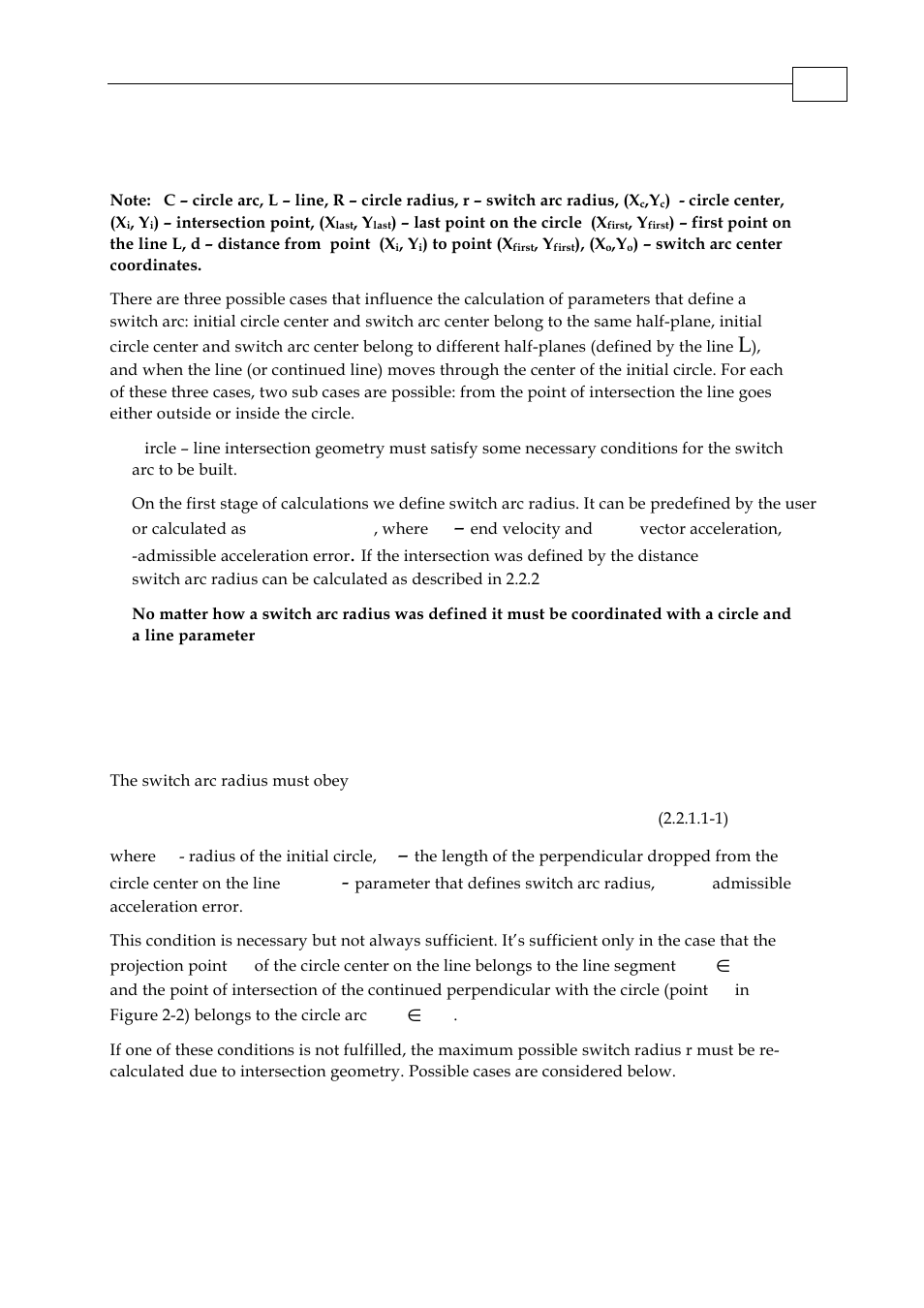 2 circle – line intersection, 1 line goes inside the circle, Vae*ac | Vse), Vac*vae), Vsr < (r – h)/2, L, vsr | ElmoMC Multi-Axis Motion Controller-Maestro Motion Control User Manual | Page 27 / 72