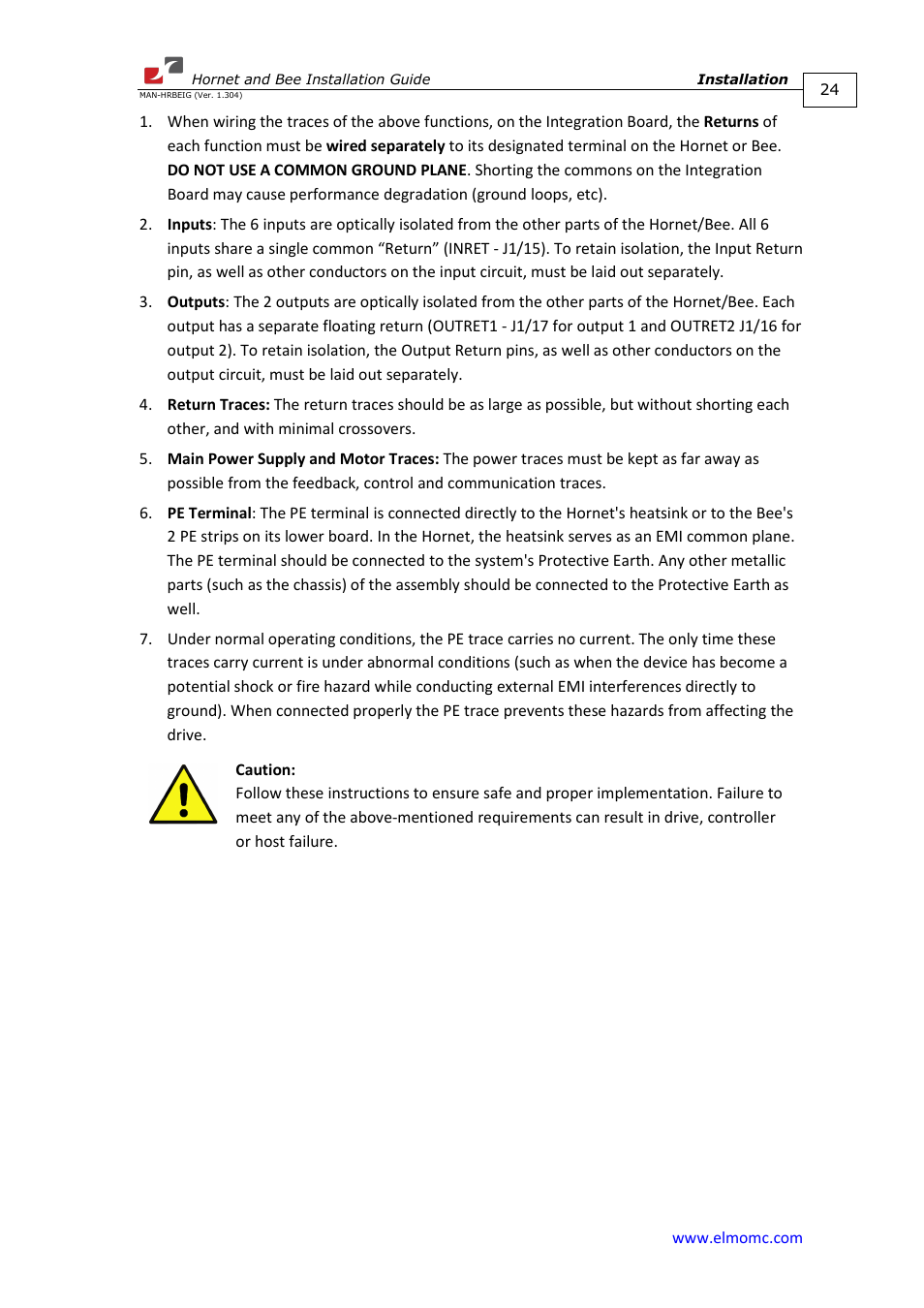 ElmoMC ExtrIQ Digital Servo Drives-Hornet User Manual | Page 24 / 72
