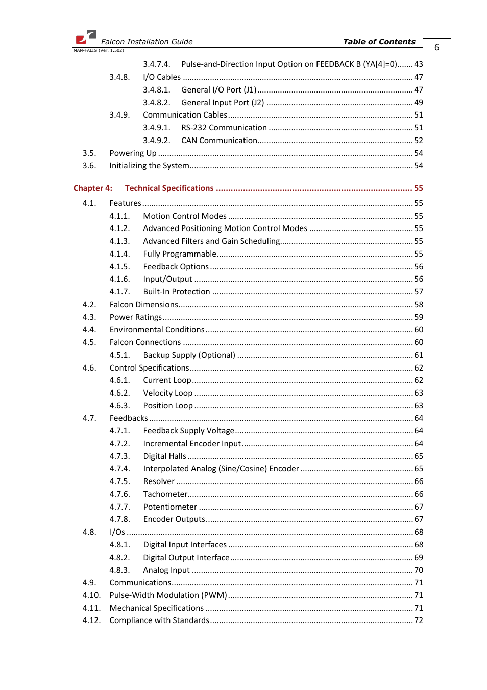 ElmoMC ExtrIQ Digital Servo Drives-Falcon User Manual | Page 6 / 73