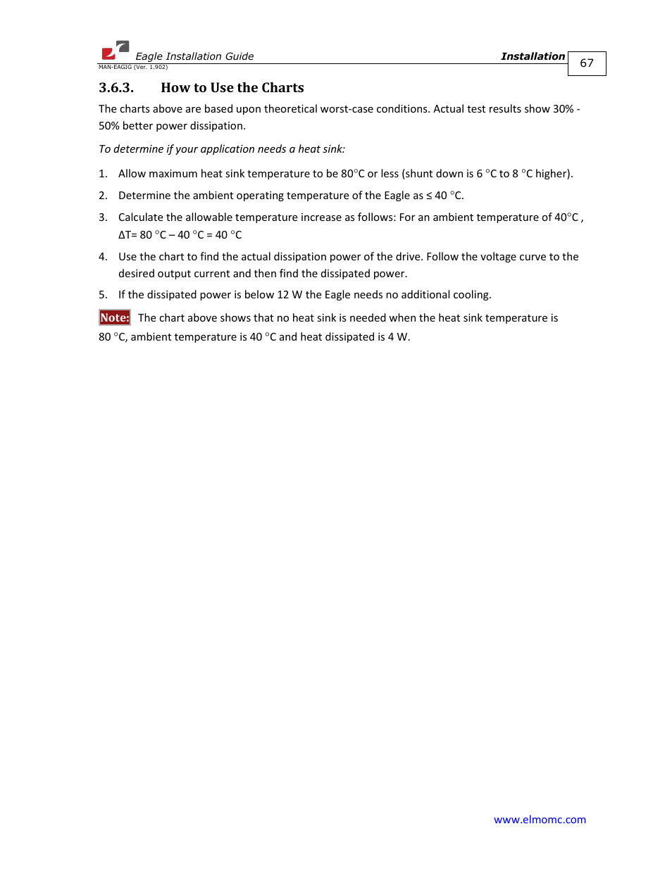 How to use the charts | ElmoMC ExtrIQ Digital Servo Drives-Eagle User Manual | Page 67 / 87