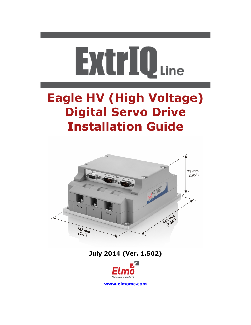 ElmoMC ExtrIQ Digital Servo Drives-Eagle HV User Manual | 88 pages