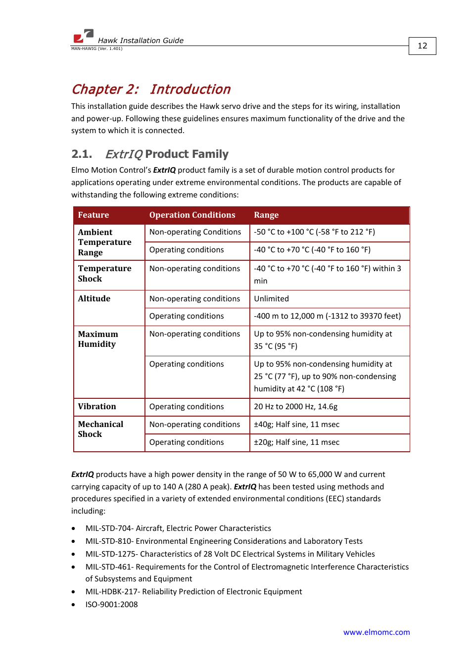 Chapter 2: introduction, Extriq product family, Chapter 2 | Introduction, Extriq, Product family | ElmoMC ExtrIQ Digital Servo Drives-Hawk User Manual | Page 12 / 80