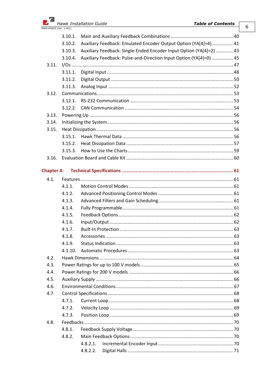 ElmoMC ExtrIQ Digital Servo Drives-Hawk User Manual | Page 6 / 80