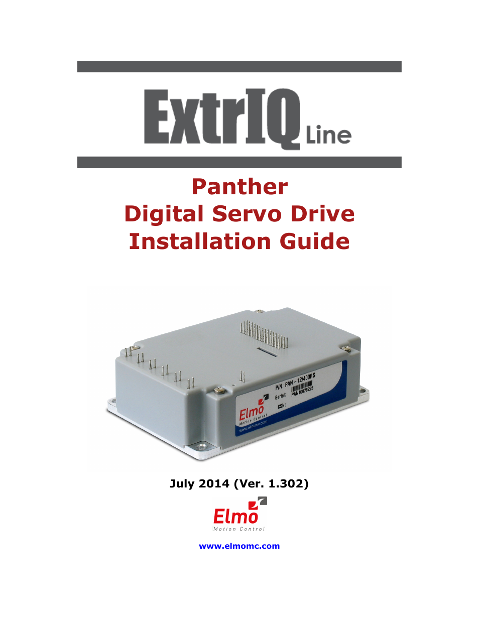 ElmoMC ExtrIQ Digital Servo Drives-Panther User Manual | 88 pages