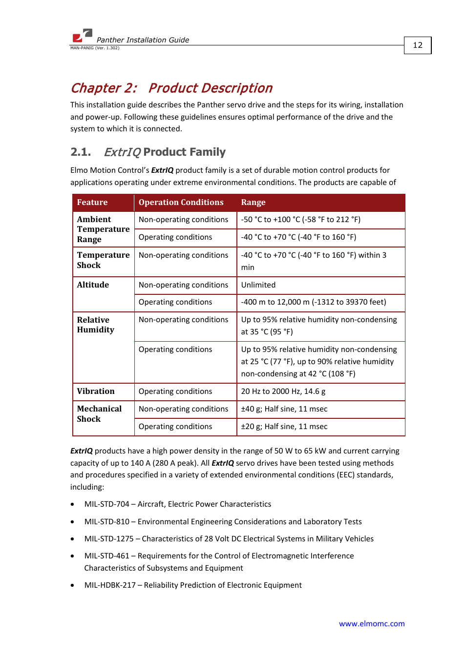 Chapter 2: product description, Extriq product family, Chapter 2 | Product description, Extriq, Product family | ElmoMC ExtrIQ Digital Servo Drives-Panther User Manual | Page 12 / 88