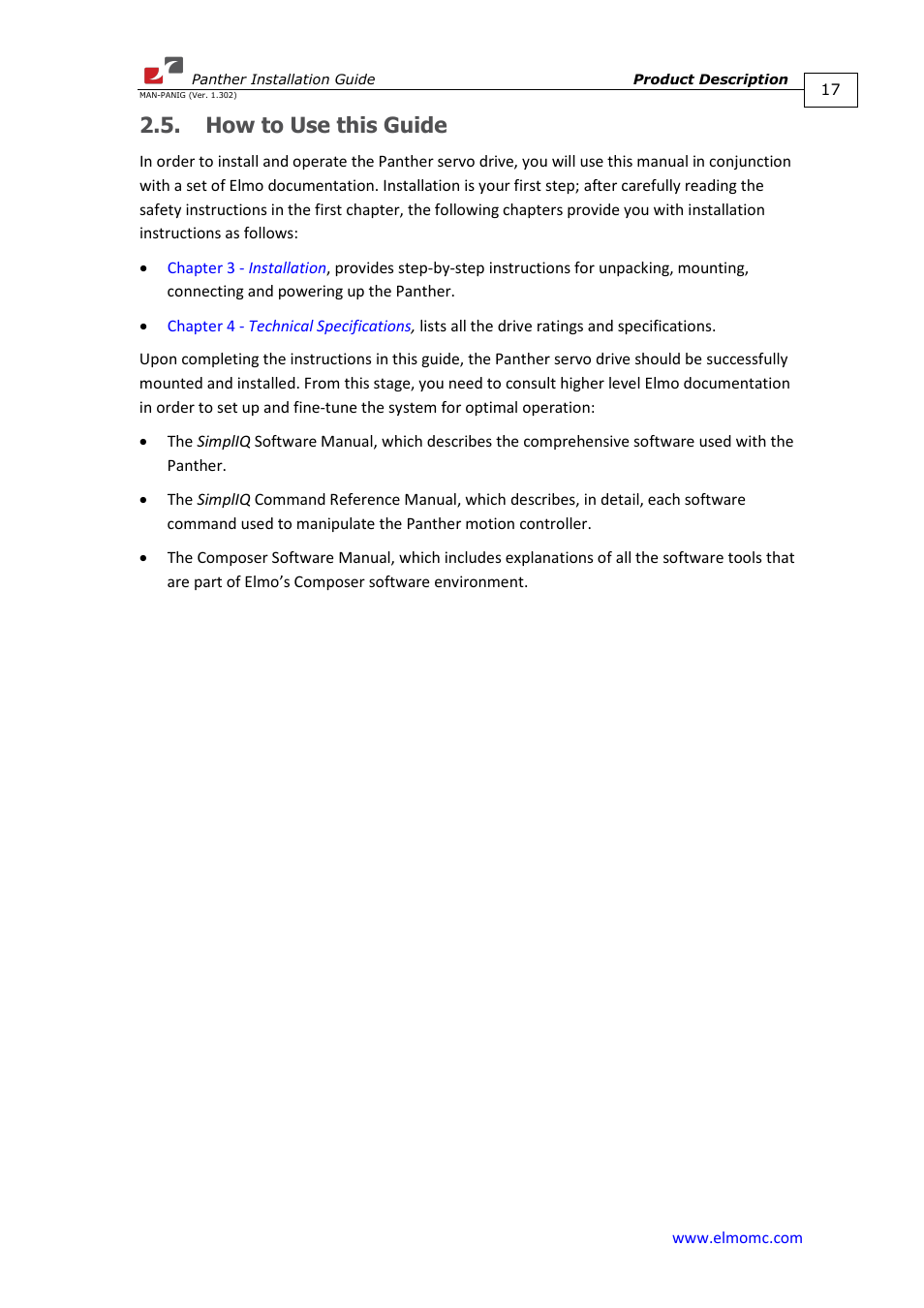 How to use this guide | ElmoMC ExtrIQ Digital Servo Drives-Panther User Manual | Page 17 / 88