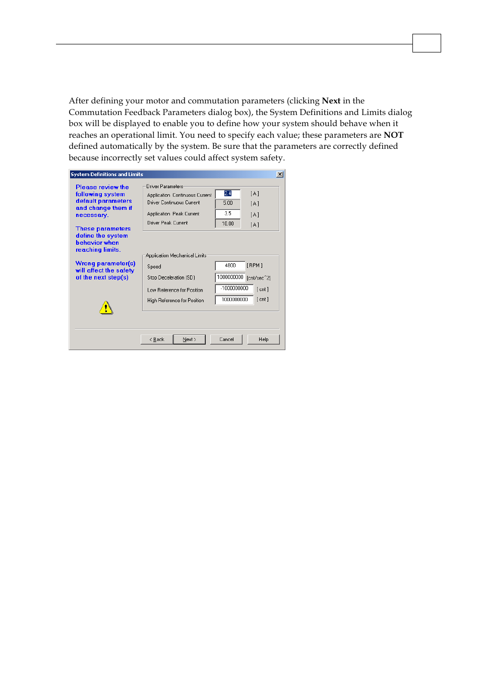 6 defining system limits | ElmoMC SimplIQ Servo Drives Composer User Manual User Manual | Page 20 / 101