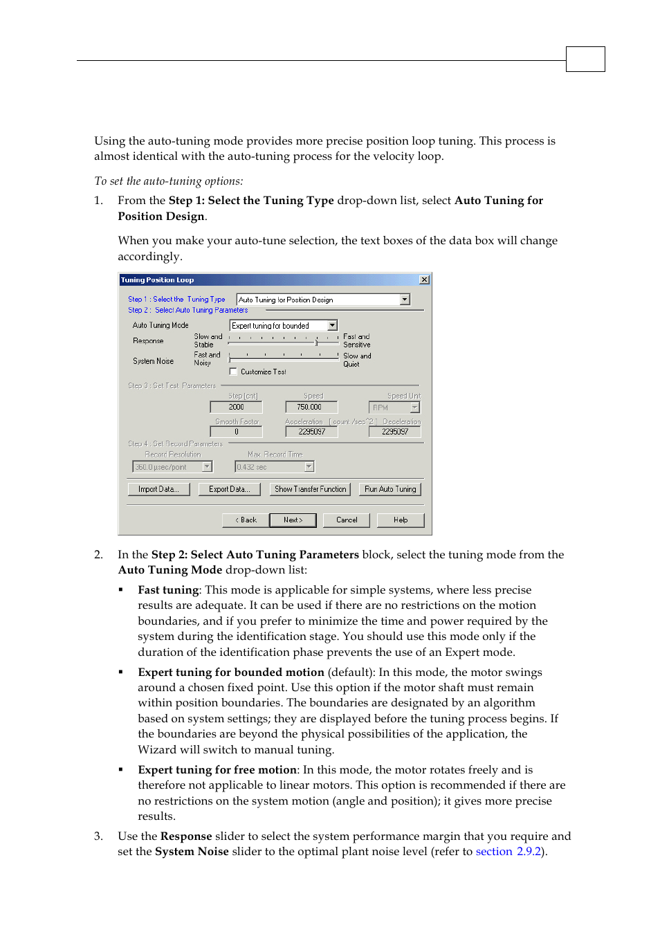 2 automatically tuning the position loop | ElmoMC SimplIQ Servo Drives Composer User Manual User Manual | Page 37 / 101