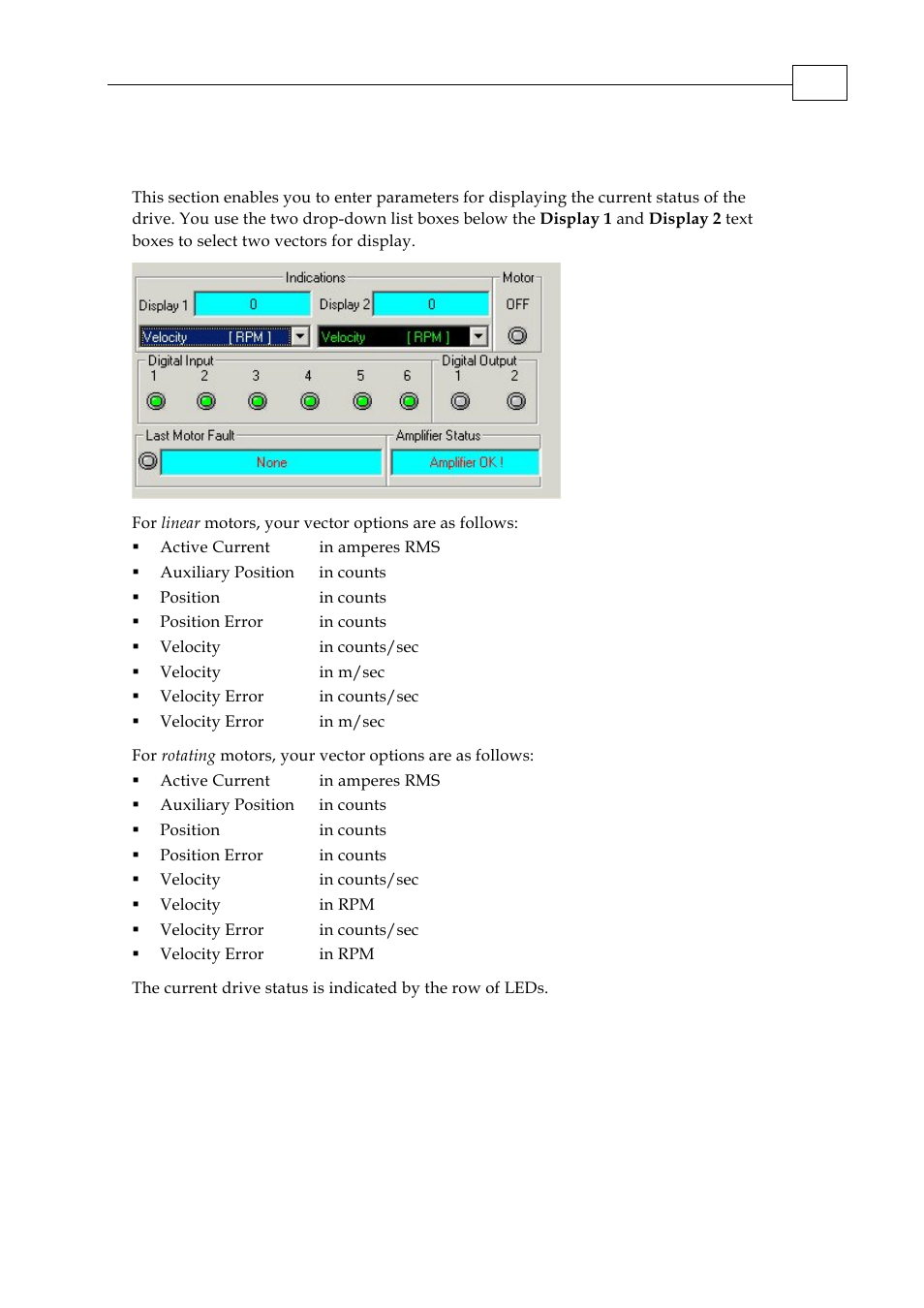 2 motion monitor indicators | ElmoMC SimplIQ Servo Drives Composer User Manual User Manual | Page 57 / 101