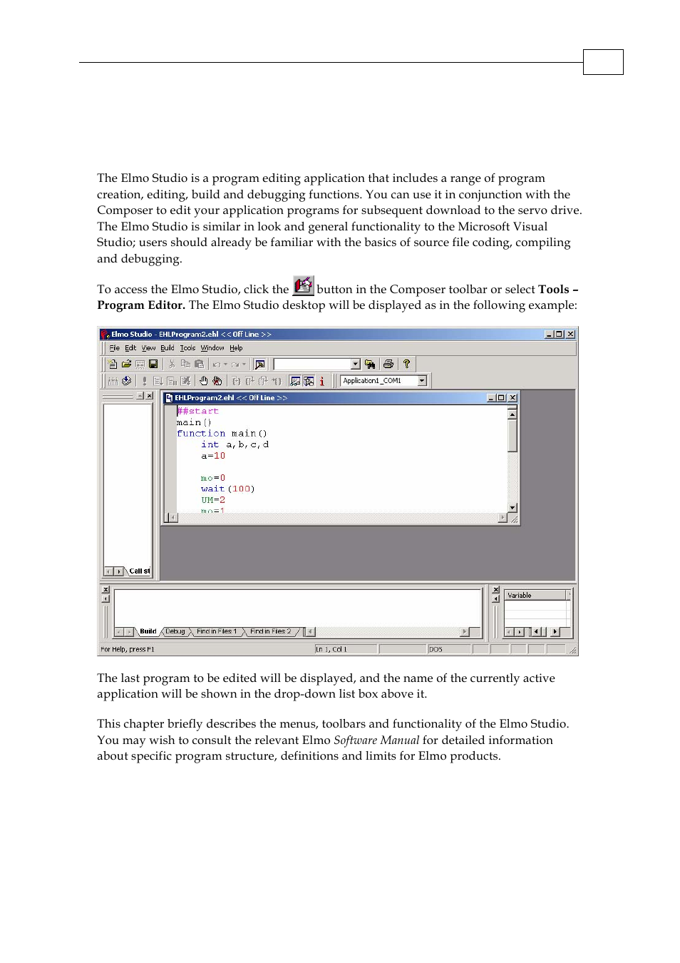 Chapter 4: using the elmo studio | ElmoMC SimplIQ Servo Drives Composer User Manual User Manual | Page 80 / 101