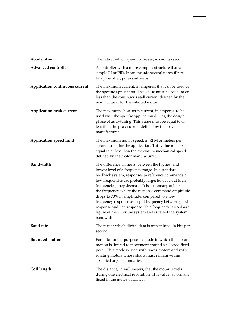 Glossary | ElmoMC SimplIQ Servo Drives Composer User Manual User Manual | Page 93 / 101