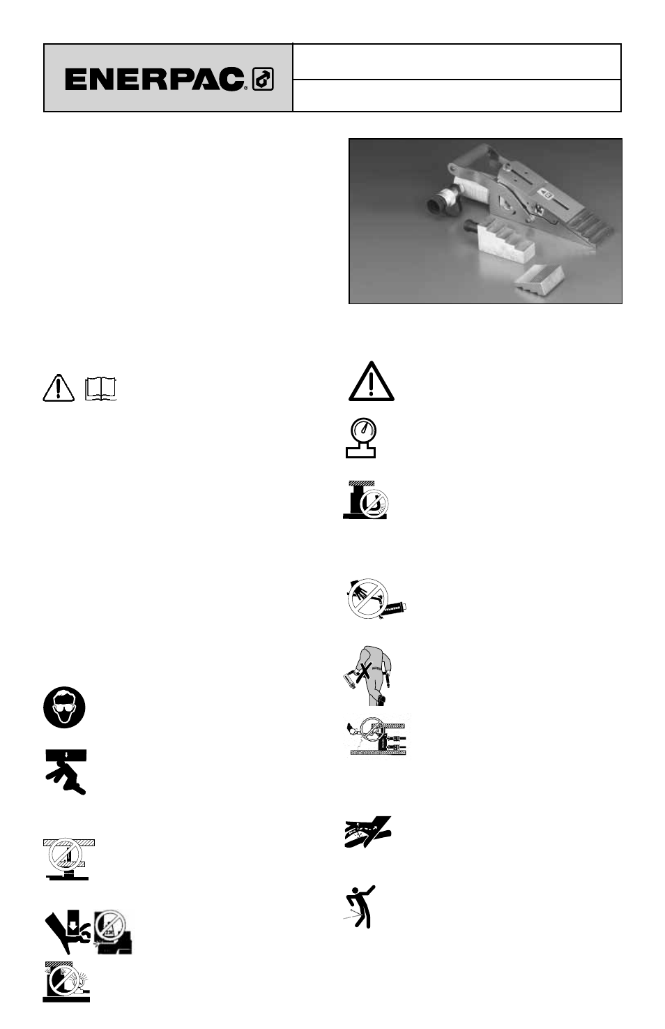 重要收货说明, 安全第一, 安全条例 | Enerpac LW-Series User Manual | Page 50 / 59