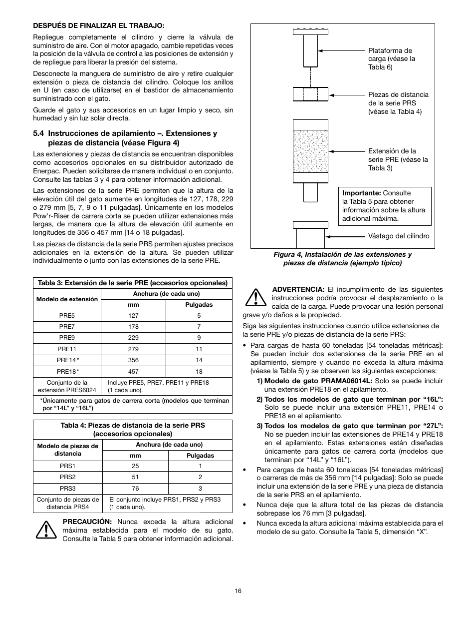 Enerpac PR-Series Air User Manual | Page 16 / 24