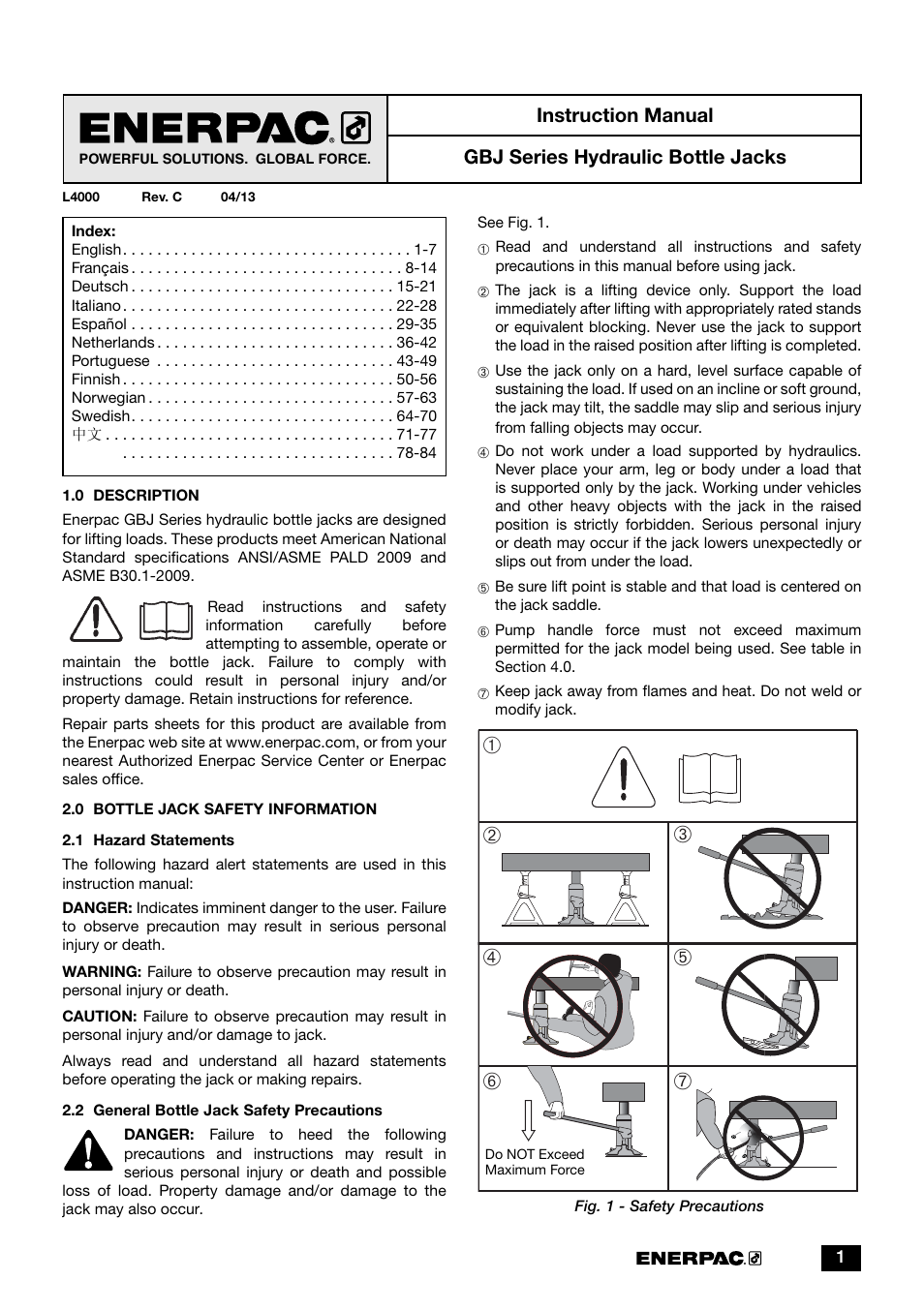 Enerpac GBJ-Series User Manual | 88 pages