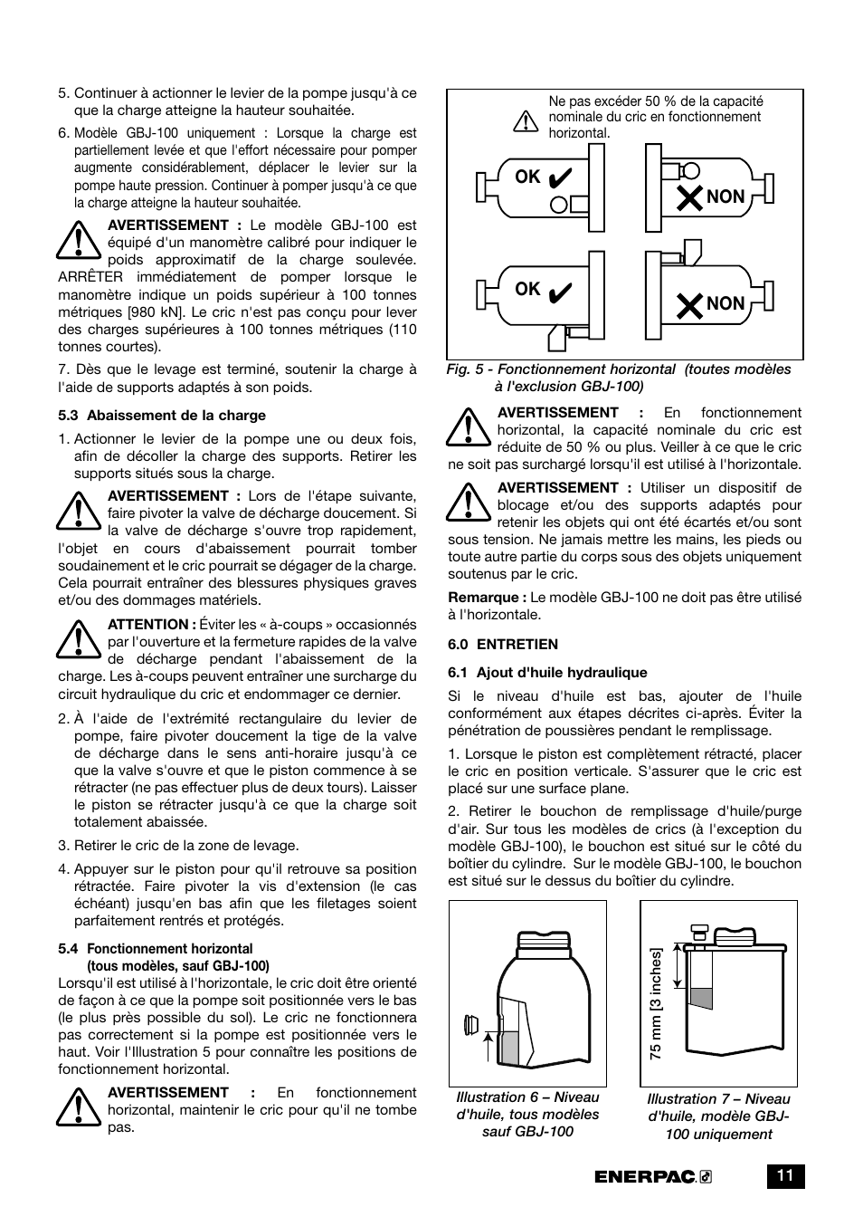 Ok non non | Enerpac GBJ-Series User Manual | Page 11 / 88