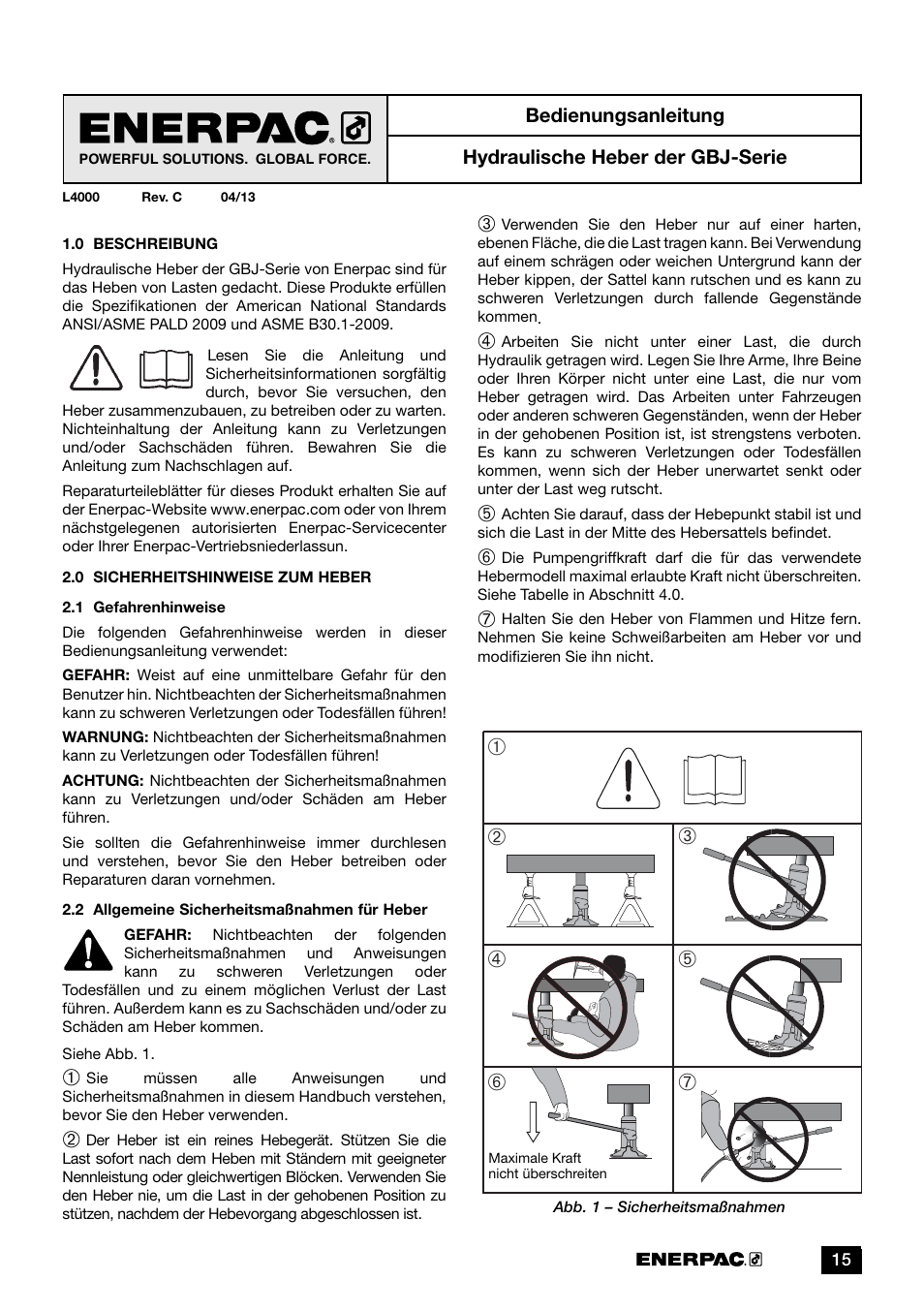 Enerpac GBJ-Series User Manual | Page 15 / 88