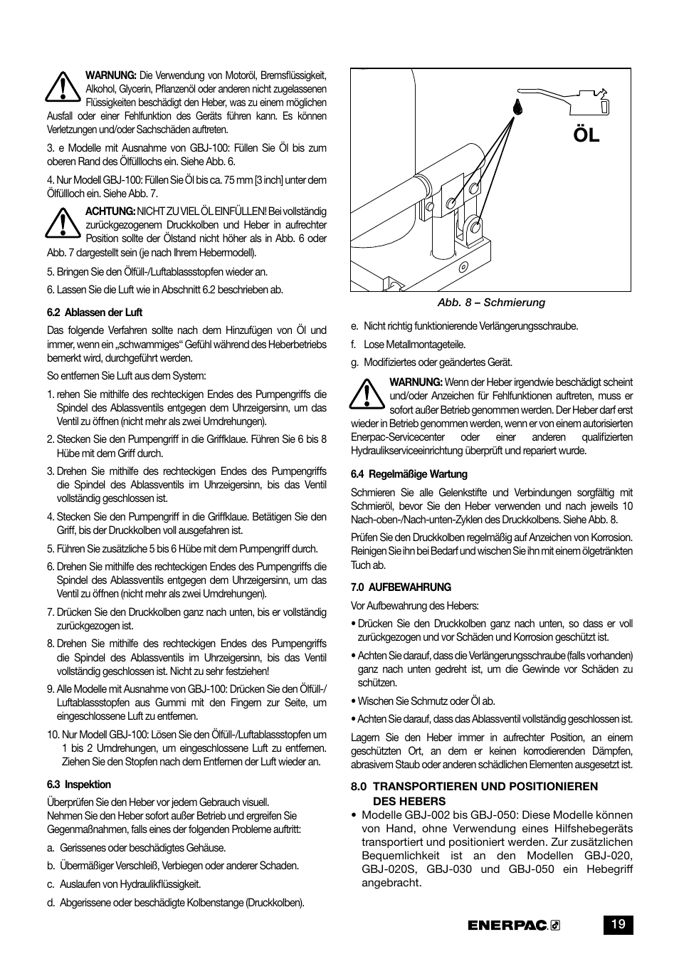 Enerpac GBJ-Series User Manual | Page 19 / 88