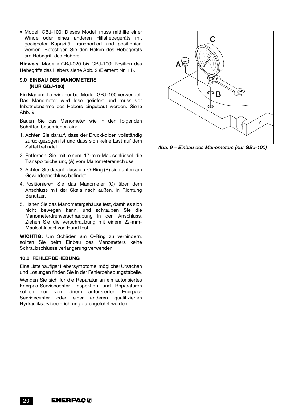 Ac b | Enerpac GBJ-Series User Manual | Page 20 / 88