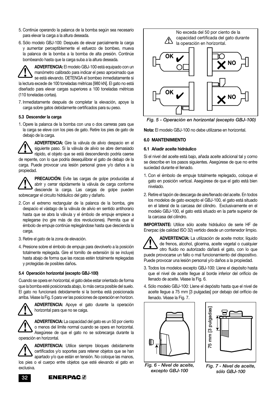 Ok no no | Enerpac GBJ-Series User Manual | Page 32 / 88