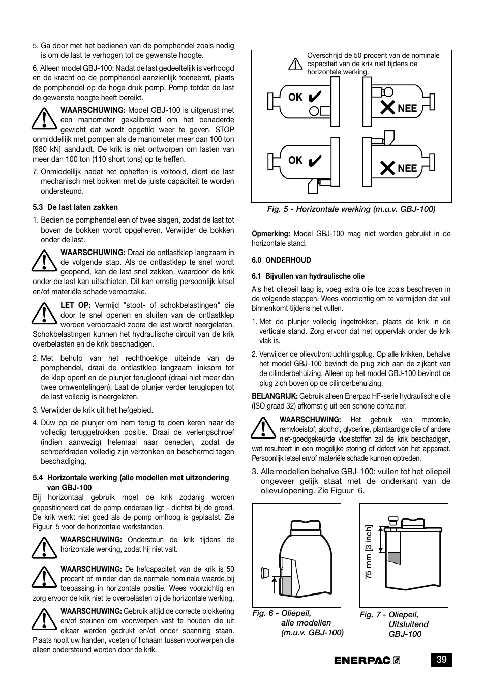 Ok nee nee | Enerpac GBJ-Series User Manual | Page 39 / 88