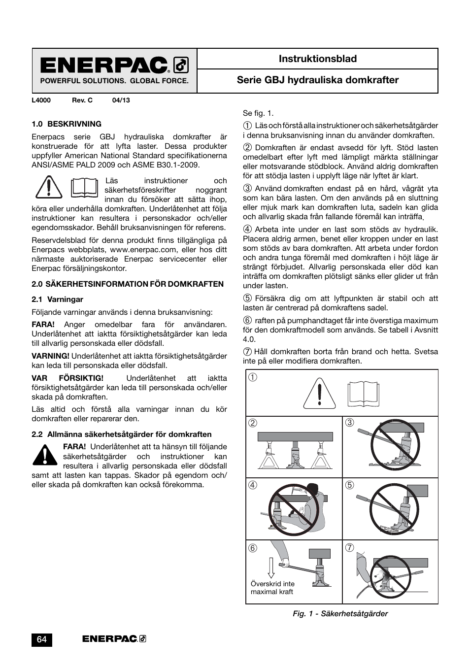 Enerpac GBJ-Series User Manual | Page 64 / 88