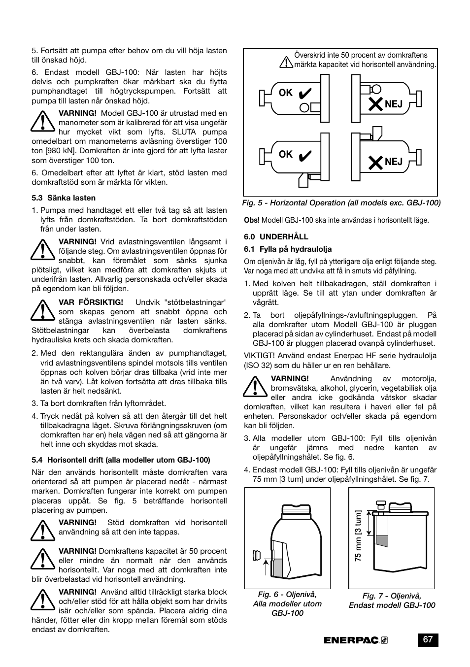 Ok nej nej | Enerpac GBJ-Series User Manual | Page 67 / 88