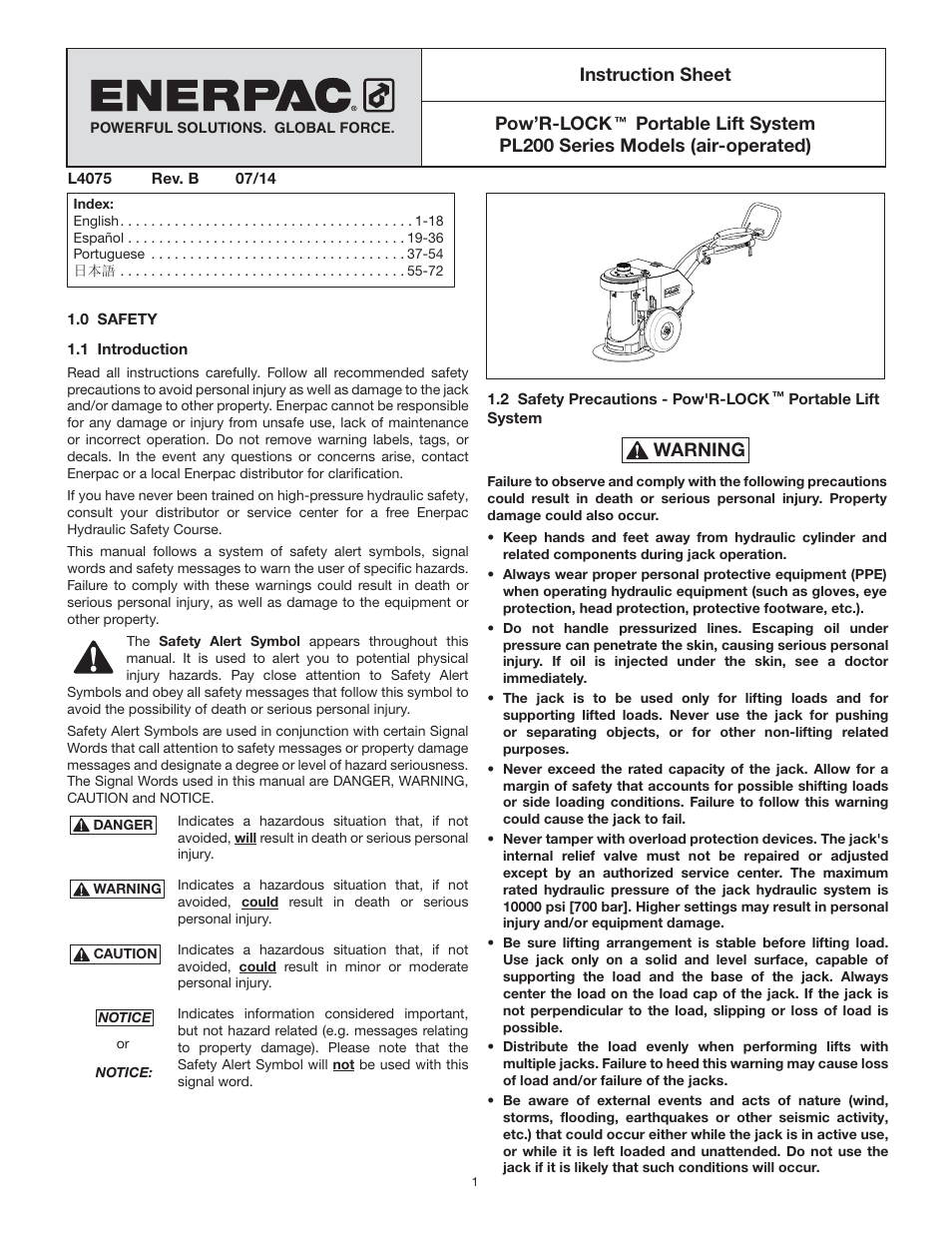 Enerpac PL200-Series User Manual | 76 pages